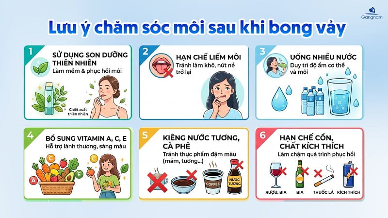 Hướng dẫn cách chăm sóc môi sau khi phun 8 Cách chăm sóc môi sau khi phun