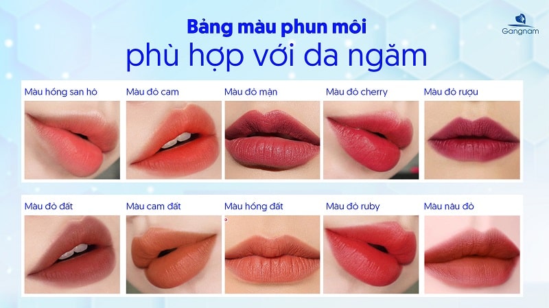 Da ngăm nên phun môi màu gì? 5 Da ngăm nên phun môi màu gì?